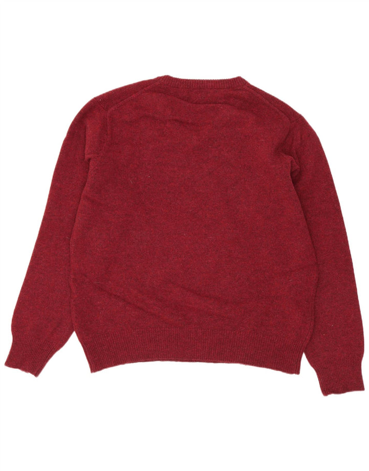 Gant Herren-Pullover mit V-Ausschnitt, mittlerer weinrot melierter Lammwolle