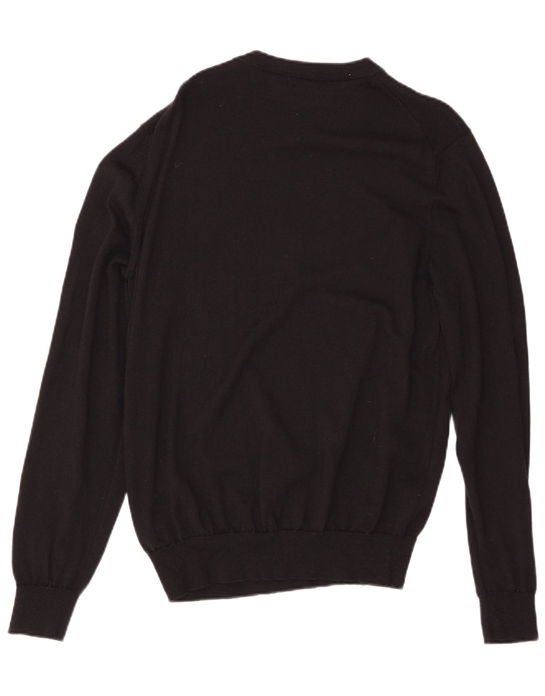 Hugo Boss Herren-Pullover mit Rundhalsausschnitt, groß, schwarze Schurwolle