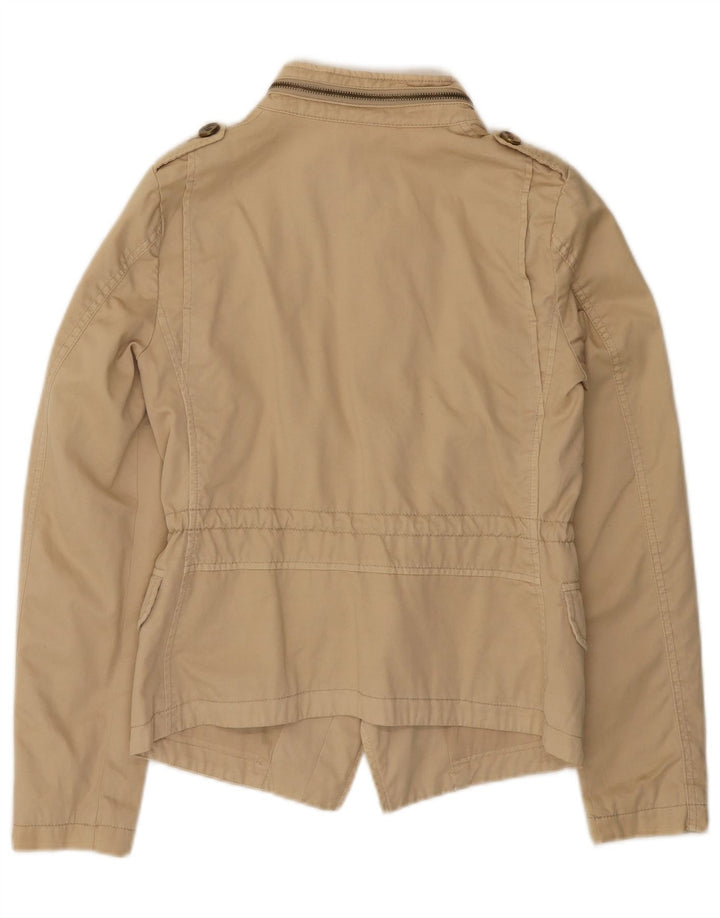 Zara Damen Utility-Jacke UK 36 Small Beige Baumwolle