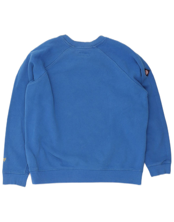 Superdry Damen-Sweatshirt-Pullover in Übergröße, mittelblau, Größe UK 12, Baumwolle
