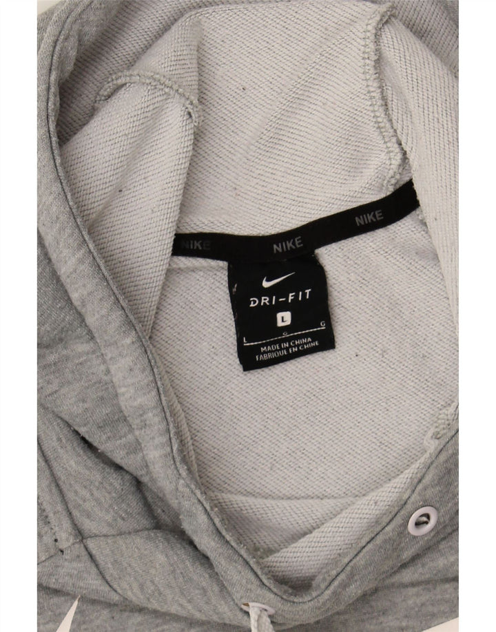 NIKE Mens Dri Fit Graphic Hoodie Jumper Large Grey Polyester Vintage Nike and Second-Hand Nike from Messina Hembry 