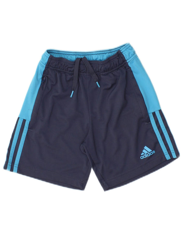 Adidas Sportshorts für Jungen, 9–10 Jahre, marineblaues Farbblock-Polyester