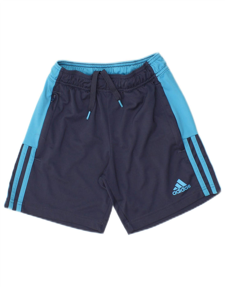 Adidas Sportshorts für Jungen, 9–10 Jahre, marineblaues Farbblock-Polyester