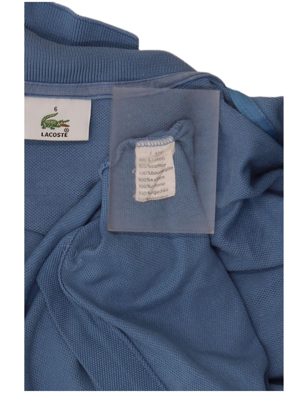 Lacoste Herren Poloshirt Größe 6 2XL Blaue Baumwolle