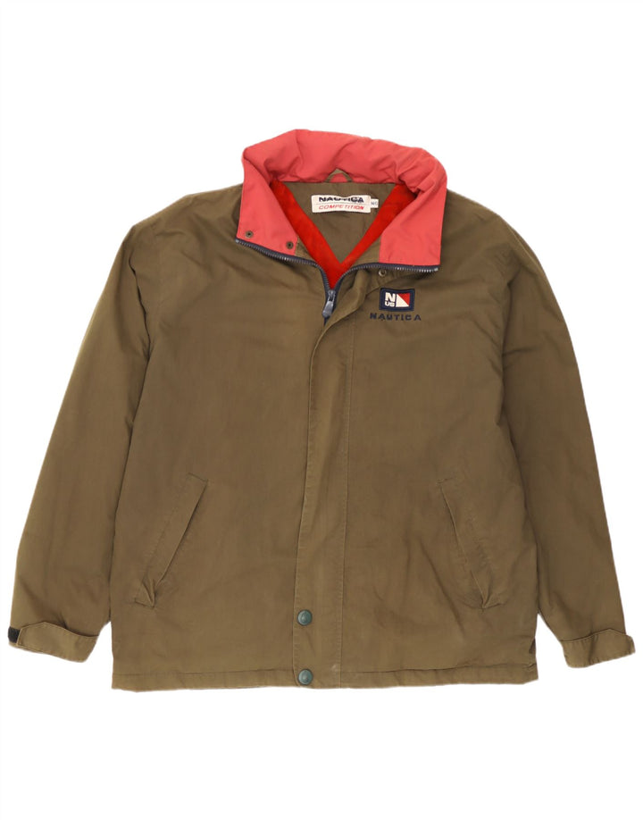 Nautica Herren-Regenjacke mit grafischer Kapuze, UK 38, mittleres Khaki, Polyester