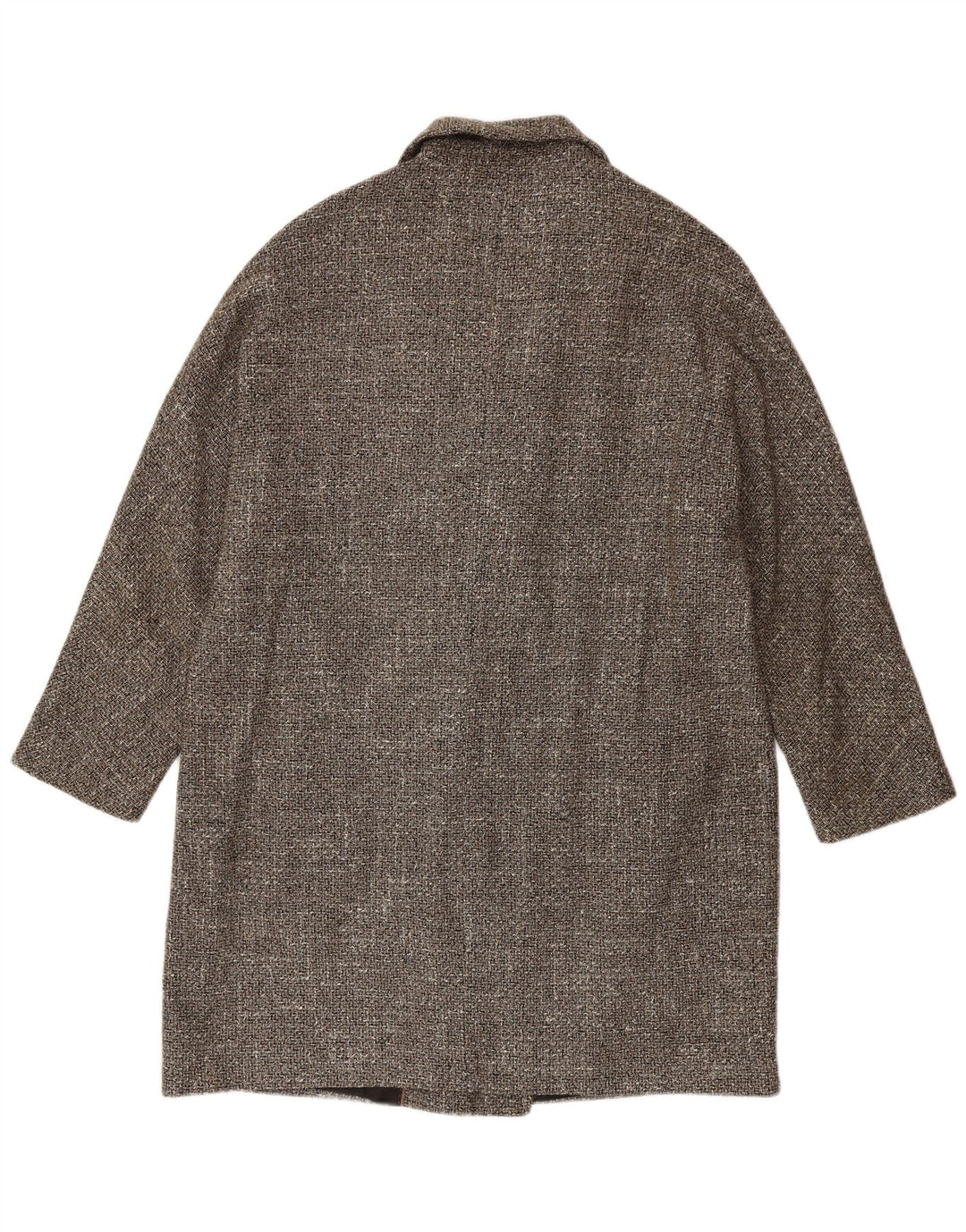 Massimo Dutti Damen Zweireihiger Mantel UK 16 Großes graues Fischgrätenmuster
