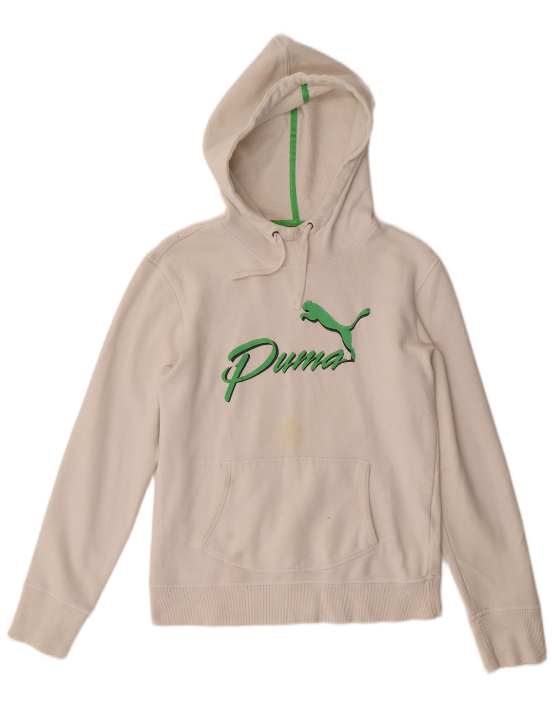 Puma Damen Graphic Hoodie Pullover UK 12 Medium Weiß