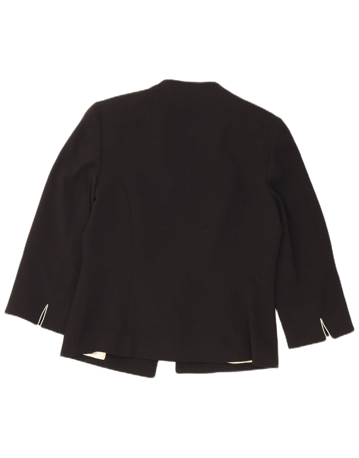 JAQUES VERT Damen-Blazerjacke mit 3/4-Ärmeln und 1 Knopf, Gr. 10, Schwarz