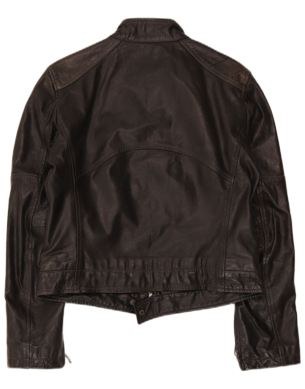 Victory Damen Lederjacke IT 42 Mittelschwarzes Leder