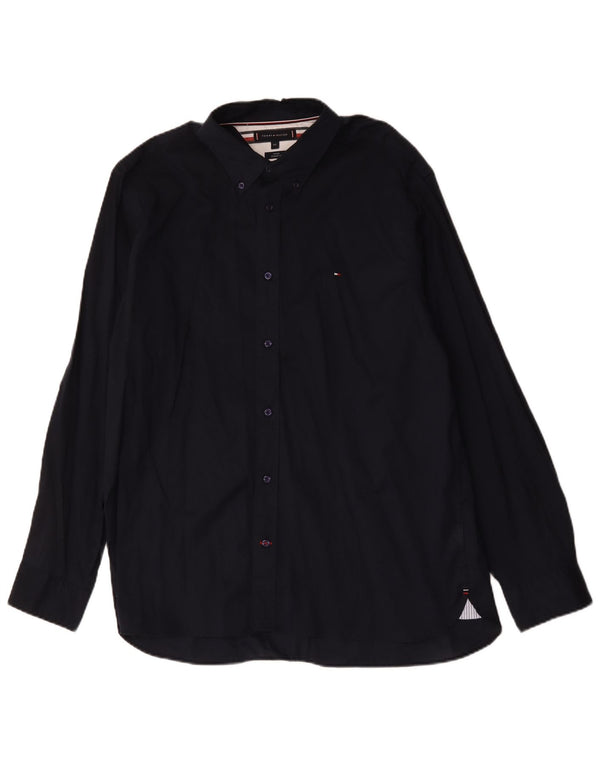 Tommy Hilfiger Herren-Hemd, reguläre Passform, 2XL, Marineblau, Baumwolle
