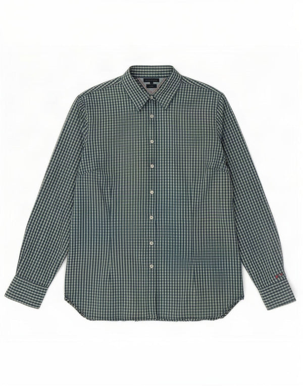 Tommy Hilfiger Damen-Hemd US 14 XL, grüne Gingham-Baumwolle
