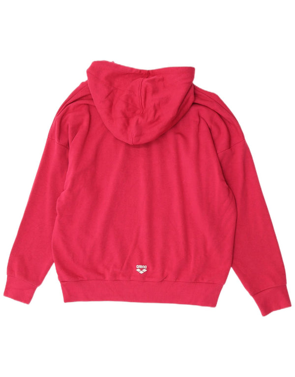 Arena Damen Übergroßer Kapuzenpullover UK 16 Large Rosa Baumwolle