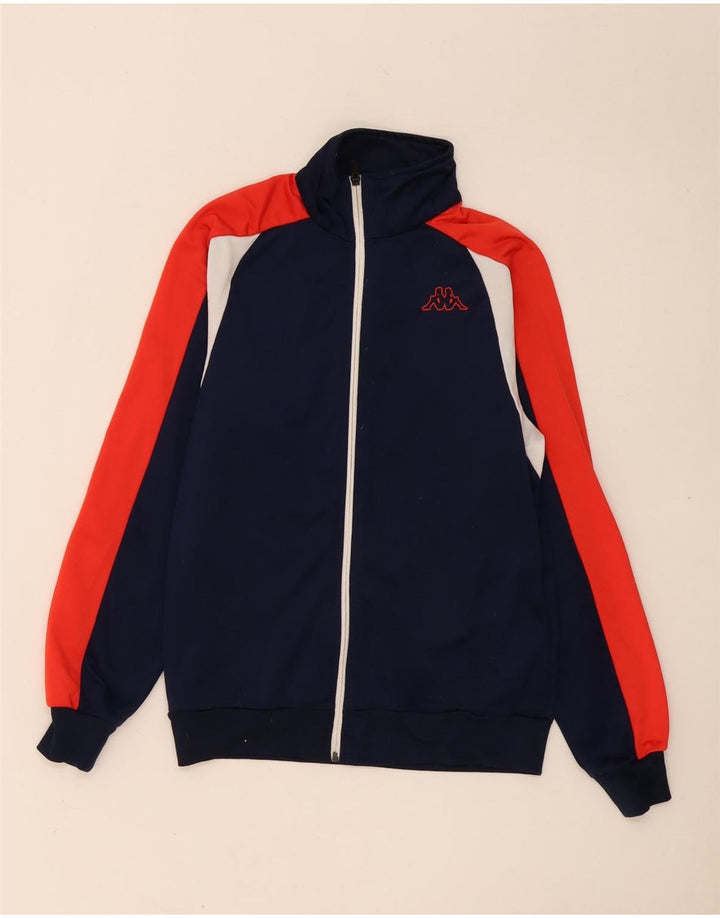 Kappa Herren-Trainingsanzug-Oberteil, Jacke, klein, marineblau, Farbblock-Polyester