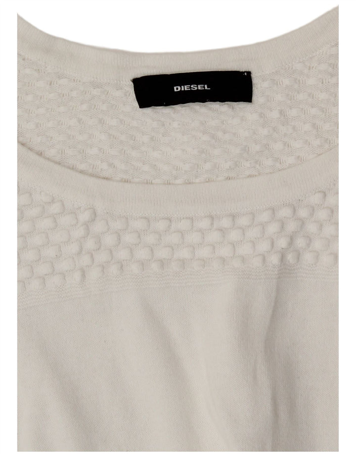 Diesel Damen Top 3/4 Ärmel UK 12 Mittelweiß