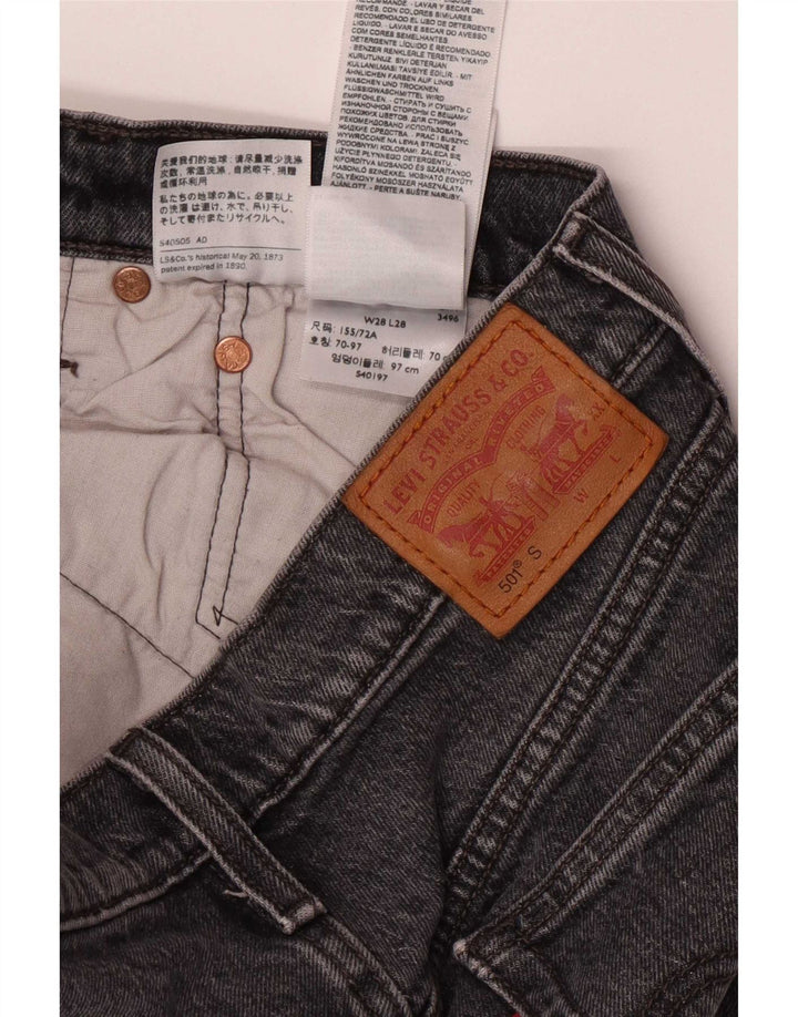 Levi's Damen 501 Slim Jeans W28 L28 Graue Baumwolle