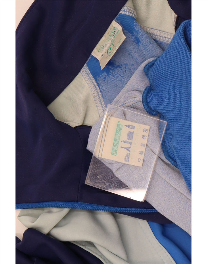 Ennerre Damen-Trainingsanzug-Top-Jacke, UK 20 2XL, blaues Colourblock-Polyamid