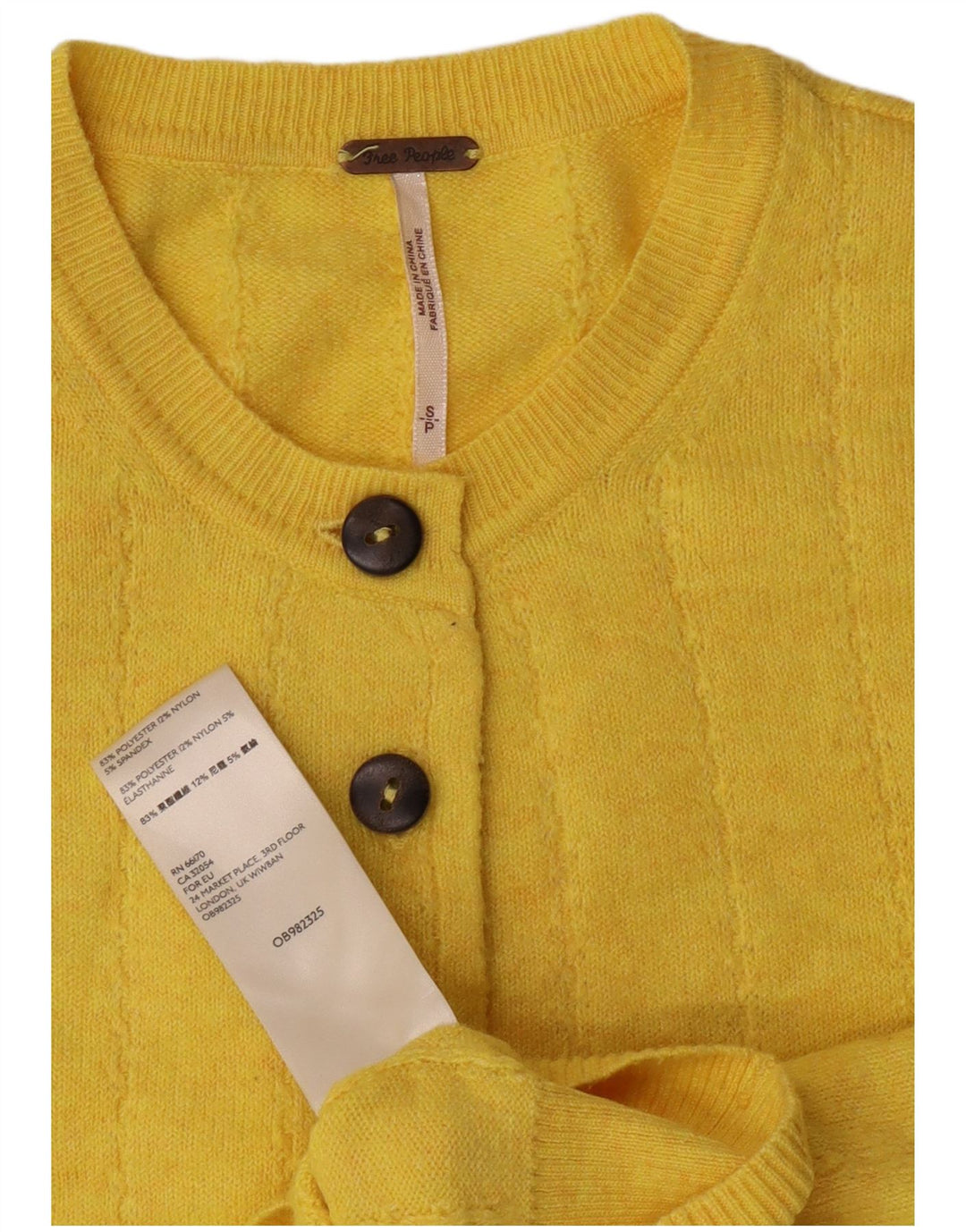 PEPE Jeans Damen Crop Cardigan Pullover UK 10 Small Gelb Polyester