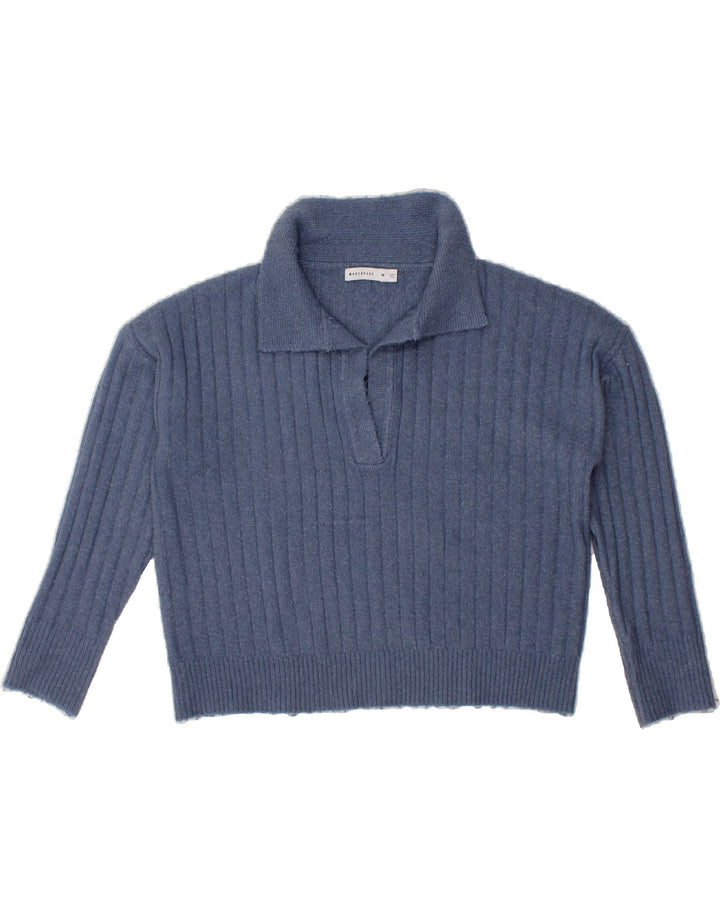 WAREHOUSE Womens Polo Neck Jumper Sweater UK 14 Medium Blue Polyester Vintage Warehouse and Second-Hand Warehouse from Messina Hembry 