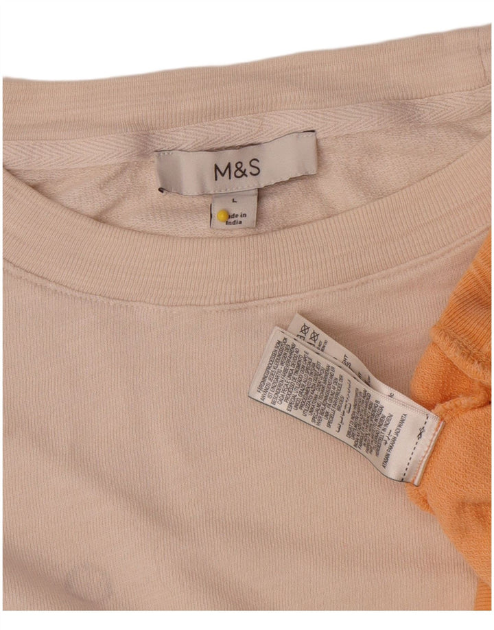 Marks & Spencer Damen Sweatshirt Pullover UK 16 Large Beige Tie Dye