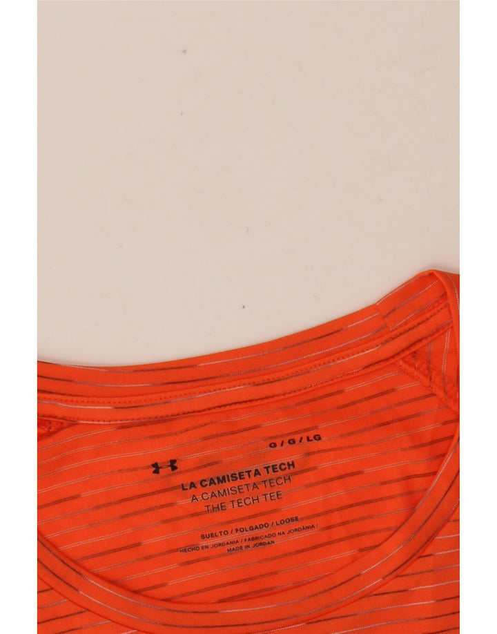 UNDER ARMOUR Herren T-Shirt Top Large Orange Nadelstreifen