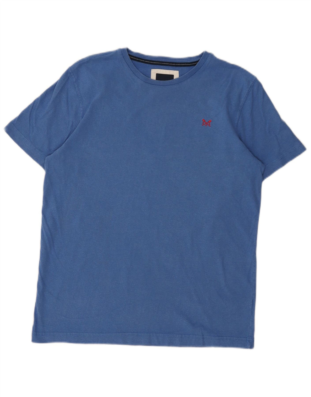 Crew Clothing Herren-T-Shirt-Oberteil aus mittelblauer Baumwolle