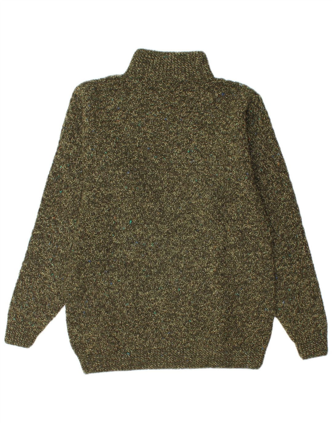 Vintage Herren-Pullover mit Reißverschluss, Mittelkhaki meliert