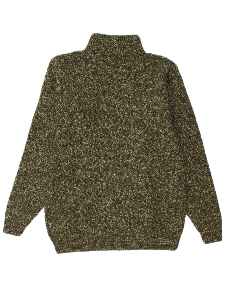 Vintage Herren-Pullover mit Reißverschluss, Mittelkhaki meliert