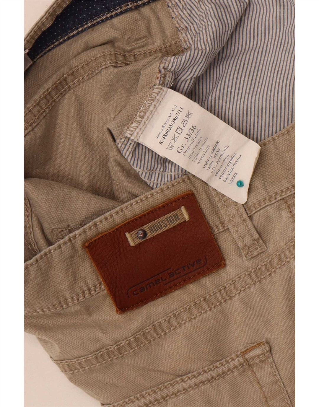 Camel Active Herren-Freizeithose, gerade, W33, L36, Beige, Baumwolle