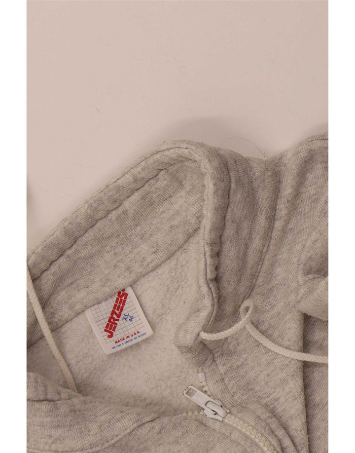 Jerzees Damen-Sweatshirt mit grafischem Reißverschluss am Hals, EU 46, XL, Grau meliert