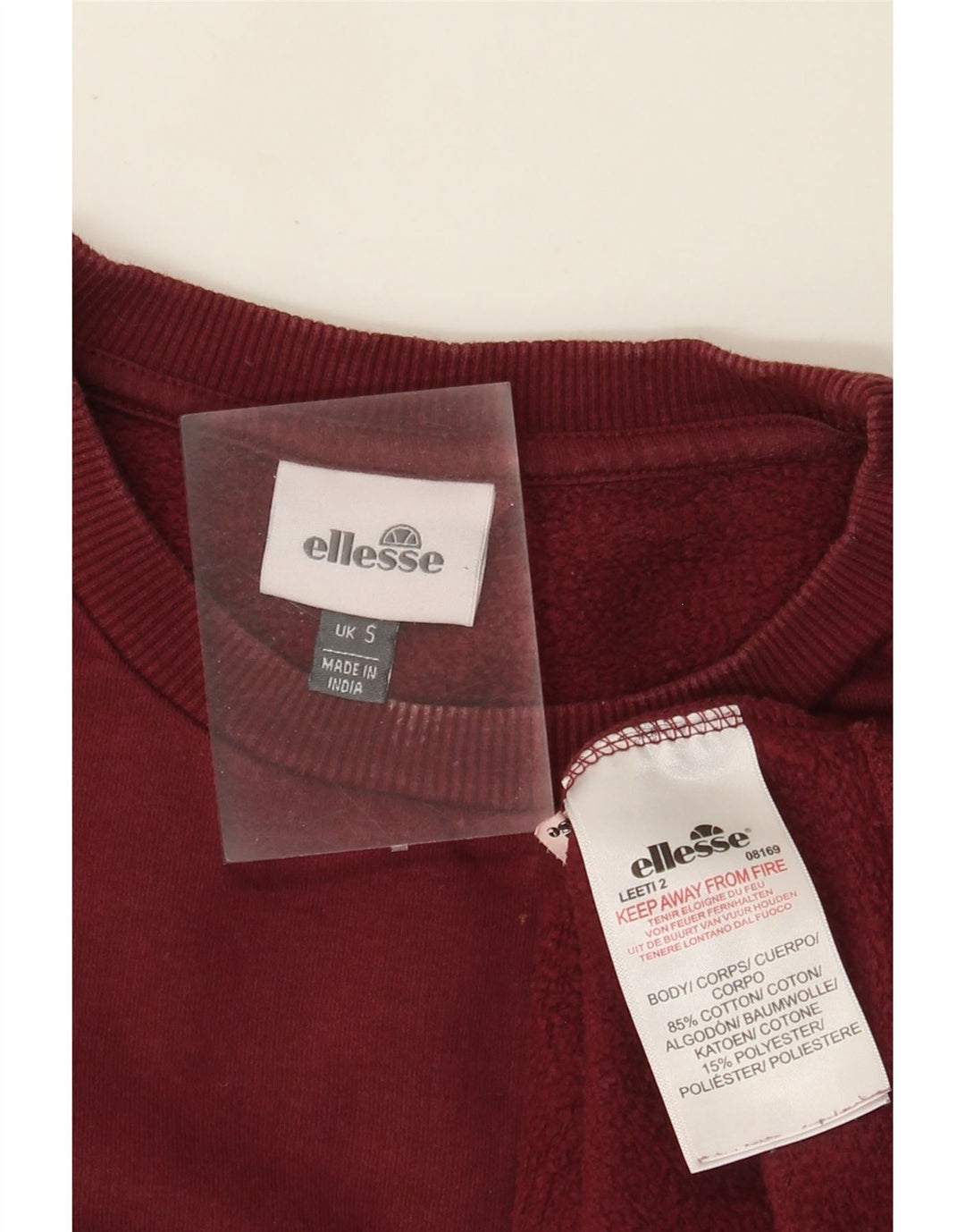 Ellesse Herren-Sweatshirt mit Grafik, Größe S, Burgunderrot, Baumwolle