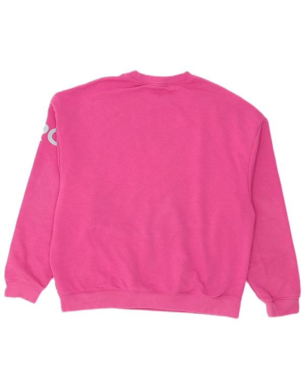 Nike Womens Graphic Oversized Sweatshirt Pullover UK 10 Small Rosa Baumwolle