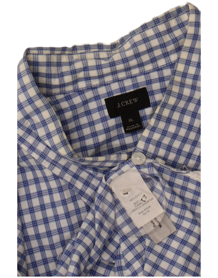 J. CREW Herrenhemd XL, blau kariert, Baumwolle