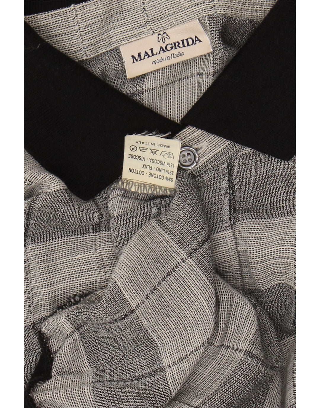 MALAGRIDA Herren-Kurzarmhemd XL, grau kariert, Baumwolle
