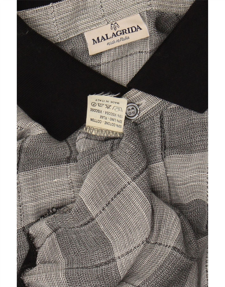 MALAGRIDA Herren-Kurzarmhemd XL, grau kariert, Baumwolle