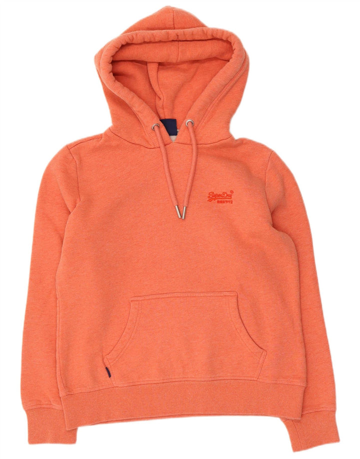 Superdry Damen Kapuzenpullover UK 12 Mittelorange Baumwolle