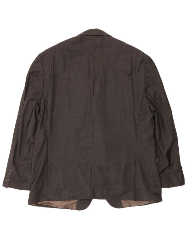 Calvin Klein Mens 2 Button Blazer Jacket UK 44 2XL Brown Houndstooth Wool
