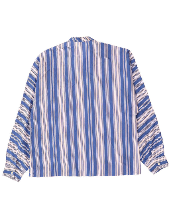 VINTAGE Damen Hemdbluse UK 18 XL Blau gestreift