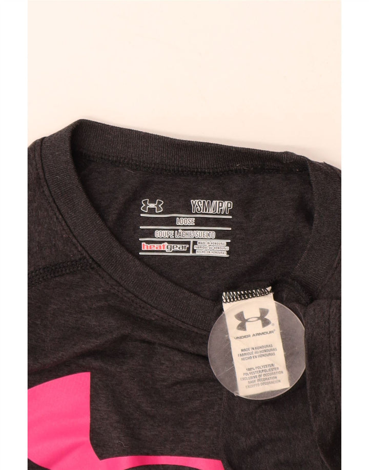UNDER ARMOUR Mädchen lockeres Grafik-T-Shirt-Oberteil, 7–8 Jahre, Größe S, Grau