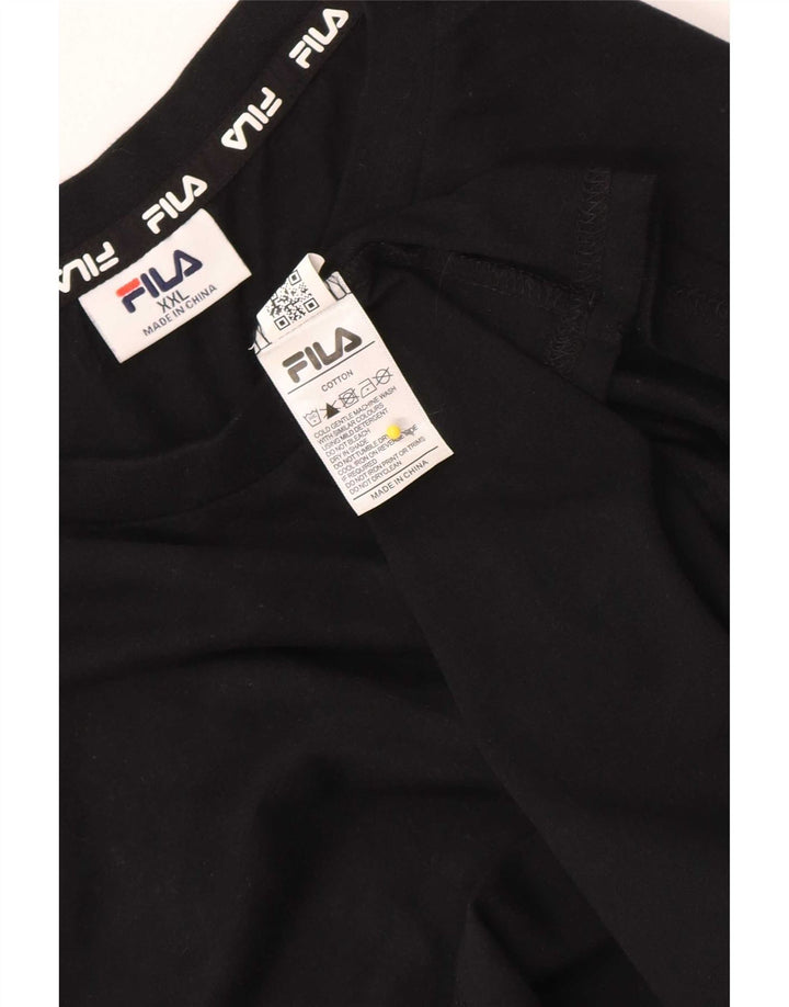 Fila Herren Weste Top 2XL Schwarz Baumwolle