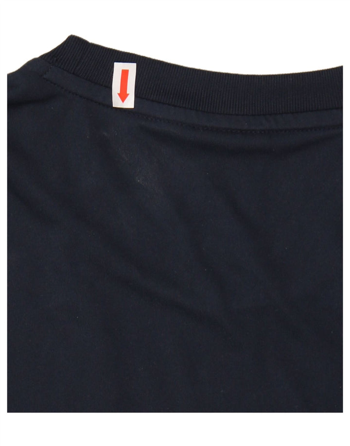 NIKE Mens Dri Fit Graphic T-Shirt Top Medium Navy Blue Polyester