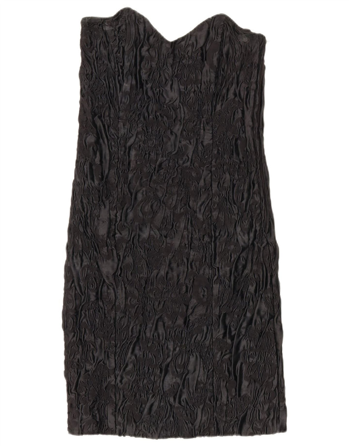 VINTAGE Womens Sleeveless Strapless Dress EU 38 Medium Black