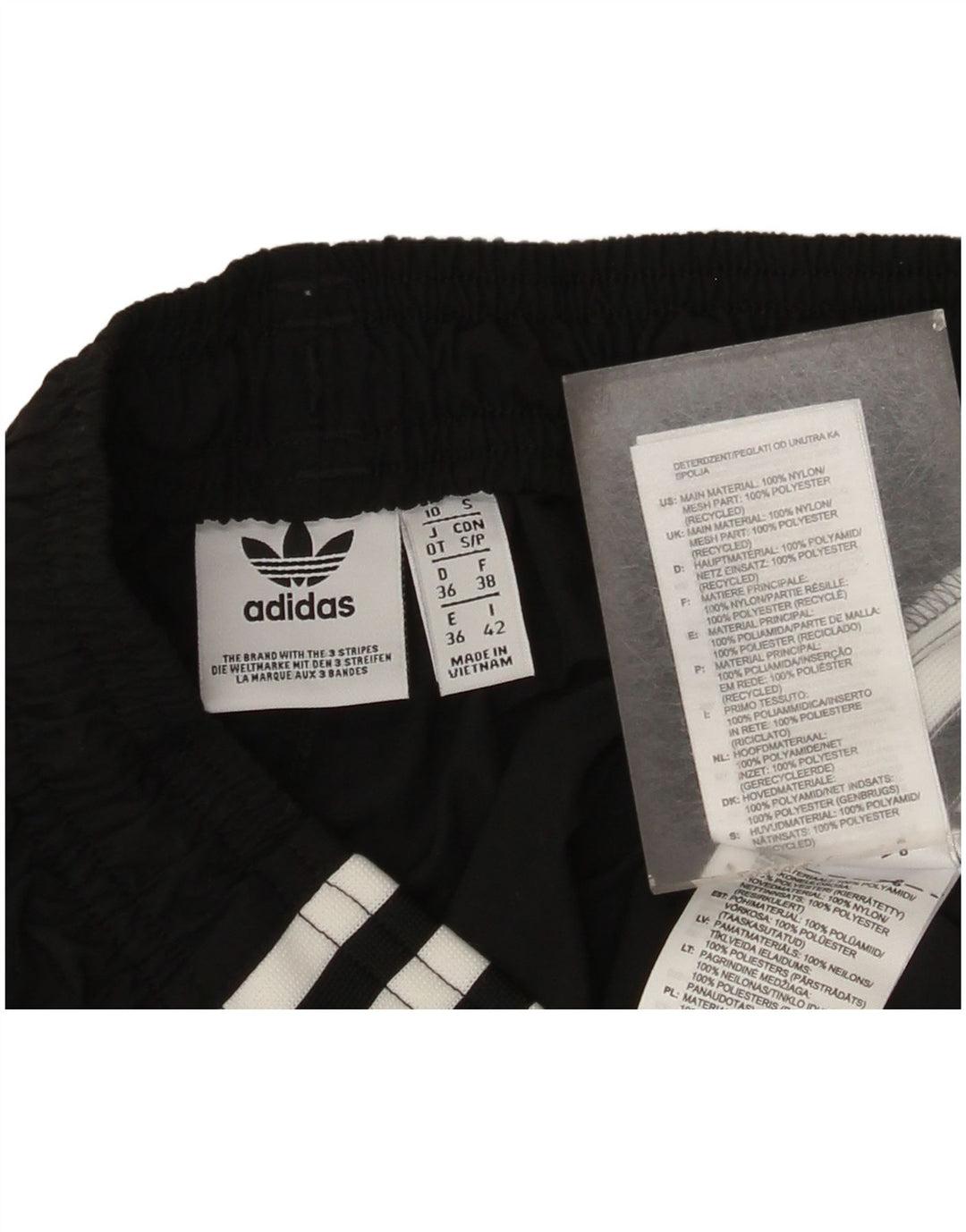 Adidas Damen Sportshorts UK 10 Small Schwarz Nylon