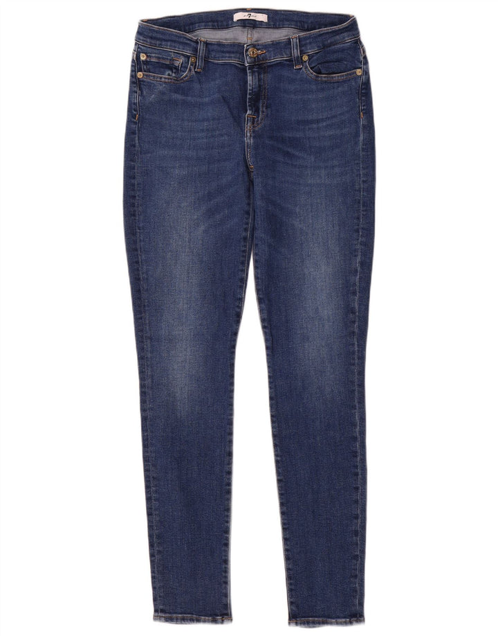 7 For All Mankind Damen Skinny Jeans W30 L30 Blaues Polyester