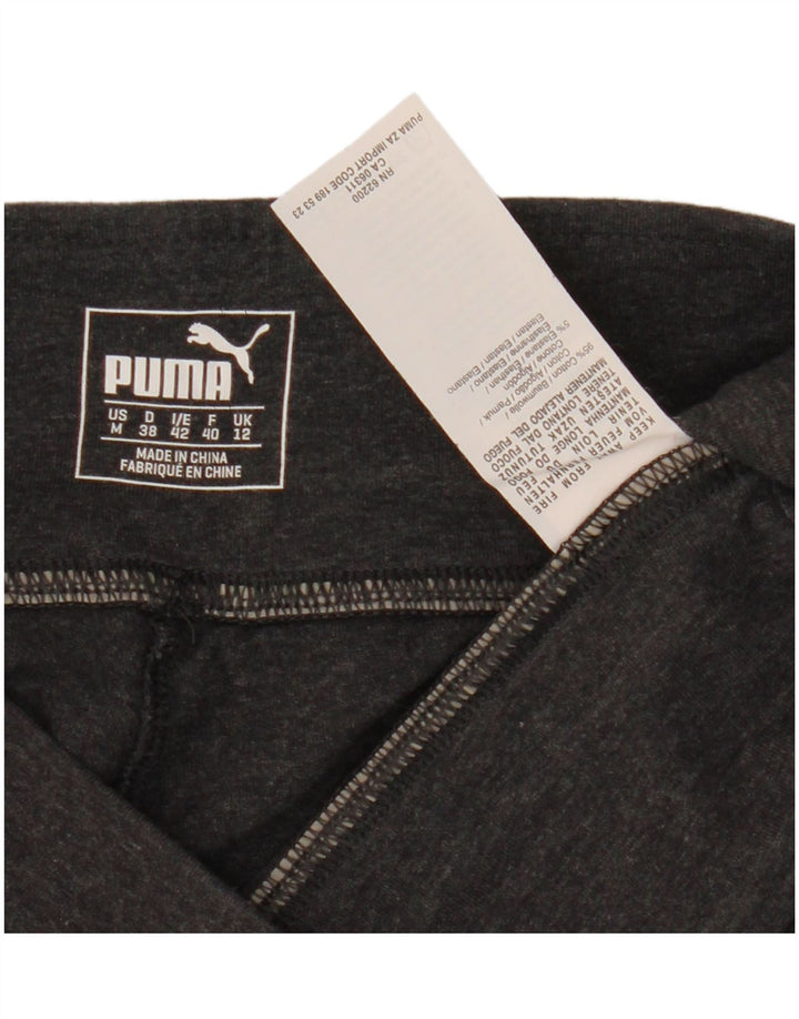 Puma Damen Capri-Leggings UK 12 Mittelgraue Baumwolle
