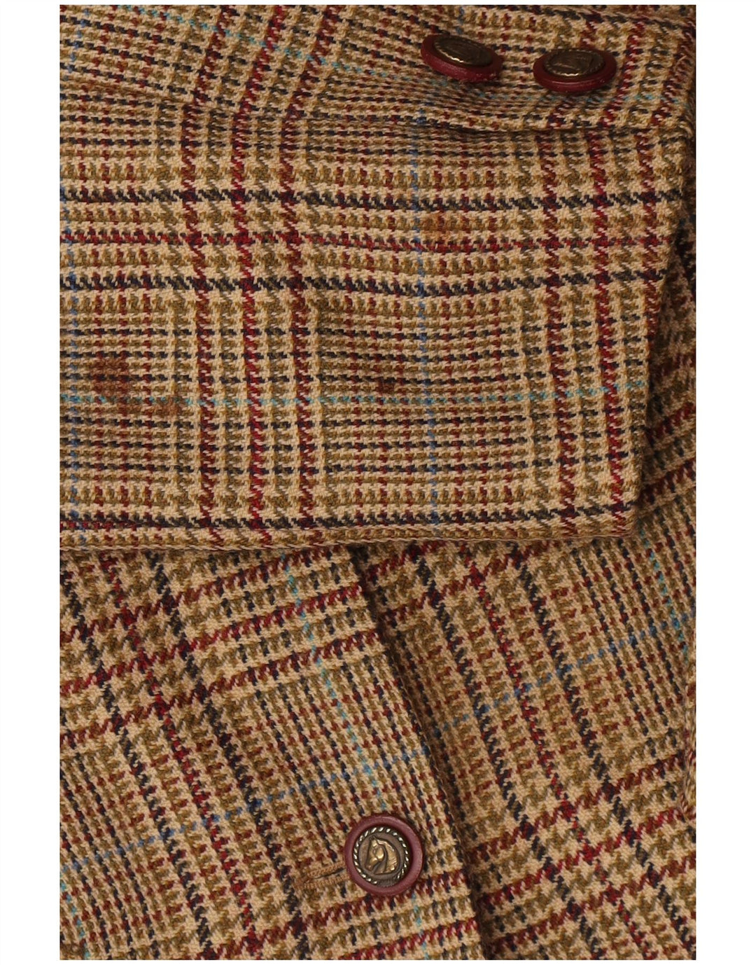 Luisa Spagnoli Damen 3-Knopf-Blazerjacke IT 46 Large Beige Houndstooth