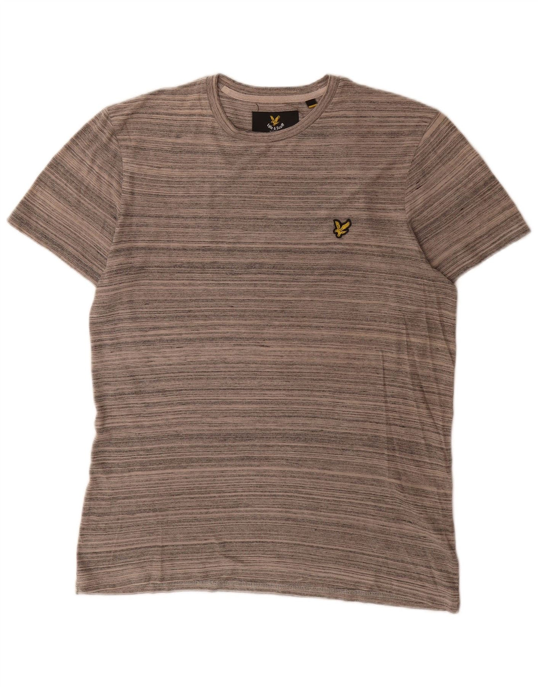 Lyle & Scott Herren T-Shirt-Oberteil aus mittelgrauer Nadelstreifen-Baumwolle