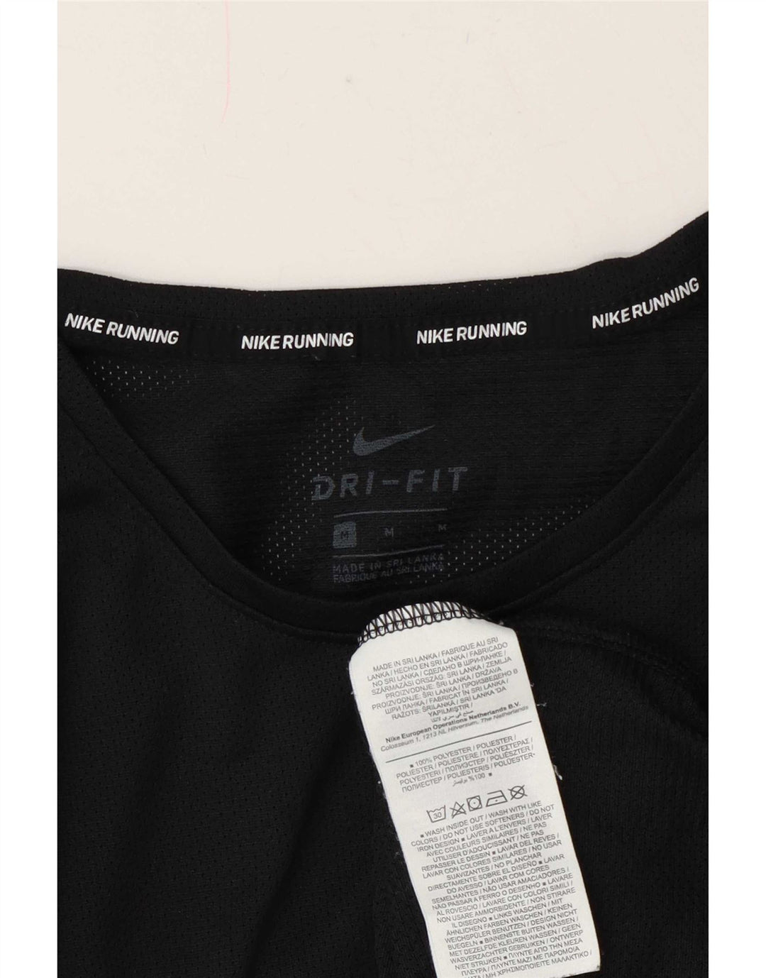 Nike Herren Dri Fit Durchsichtiges T-Shirt-Oberteil Mittelschwarzes Polyester