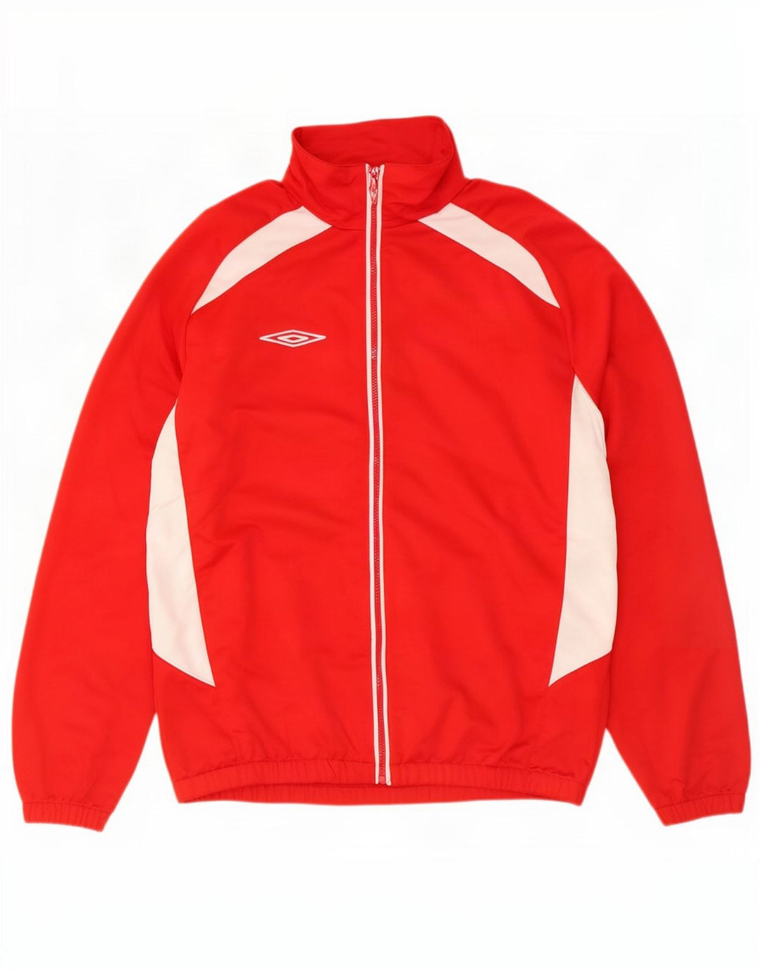 Umbro Herren-Trainingsanzug-Top-Jacke, großes rotes Farbblock-Polyester
