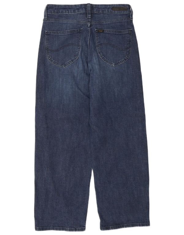 LEE Damen High Rise Crop Wide Leg Jeans W26 L25 Blaue Baumwolle