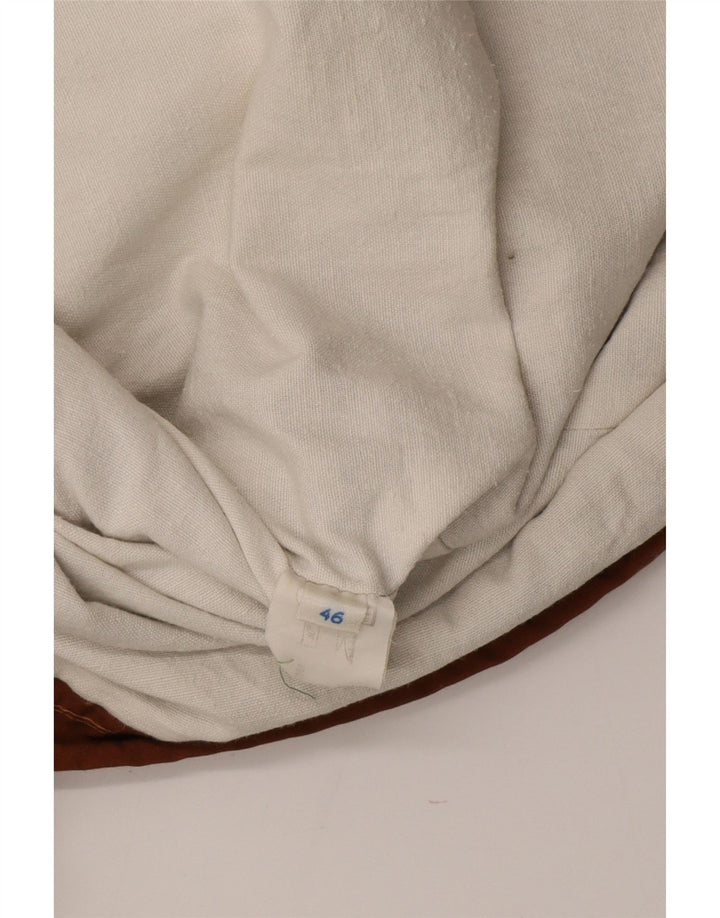 Vintage Herren-Windbreakerjacke mit Kapuze, Größe 46, klein, Beige, Farbblock